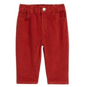 Open Edit Babies' Snap Pull-on Corduroy Trousers In Rust Cinnabar 6M NWT